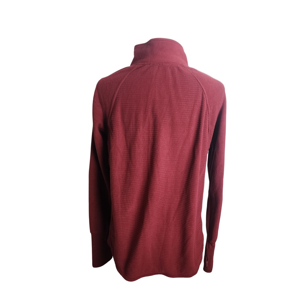 St Johns Bay Active Womens Burgundy Quarter Zip Fleece Pullover Ribbed‎ Medium - Picture 4 of 7
